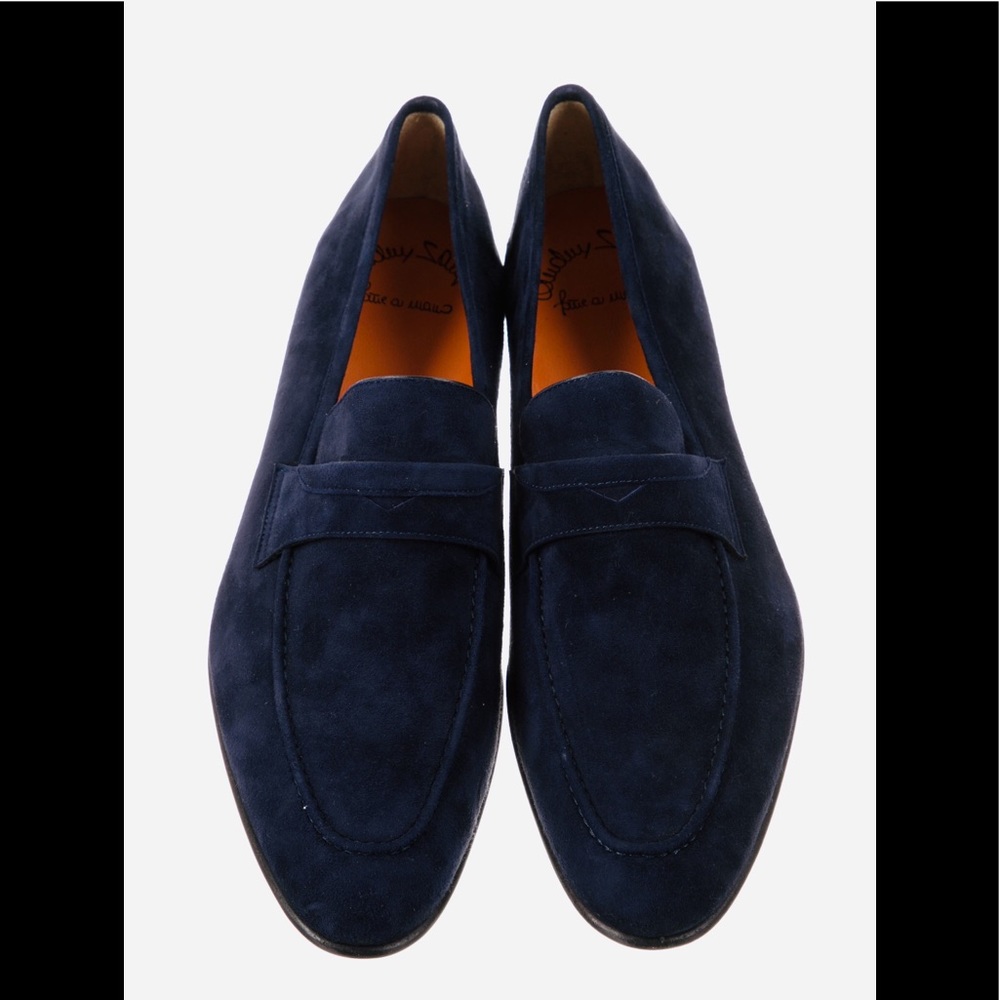 SANTONI SUEDE LOAFERS